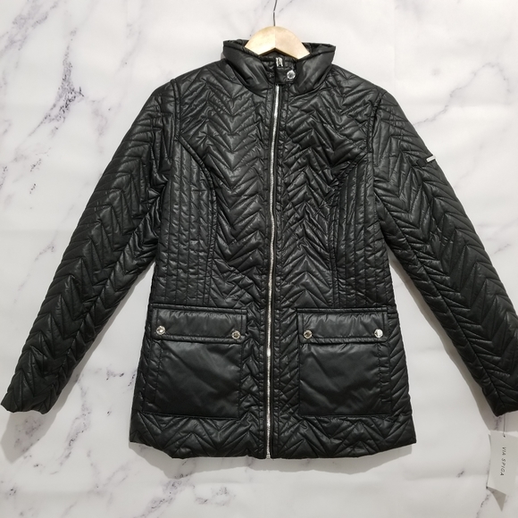 VIA SPIGA Quilted Lightweight Black Jacket - Picture 1 of 11